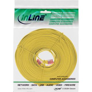 InLine Patchkabel flach, U/UTP, Cat.6, gelb, 10m