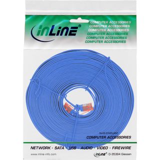 InLine Patchkabel flach, U/UTP, Cat.6, blau, 10m
