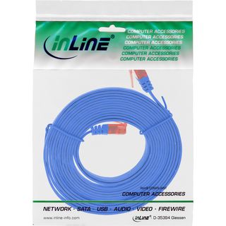InLine Patchkabel flach, U/UTP, Cat.6, blau, 1m