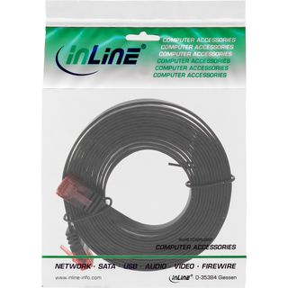 InLine Patchkabel flach, U/UTP, Cat.6, schwarz, 0,5m