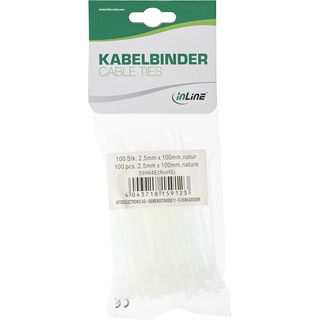 InLine Kabelbinder, Lnge 100mm, Breite 2,5mm, natur, 100 Stck