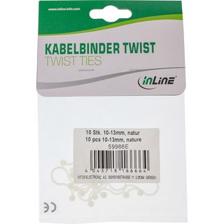 InLine Kabelbinder Twist 10-13mm, natur, 10 Stck