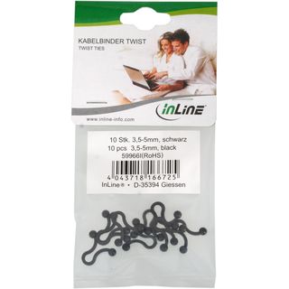 InLine Kabelbinder Twist 3,5-5mm, schwarz, 10 Stck