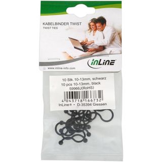 InLine Kabelbinder Twist 10-13mm, schwarz, 10 Stck