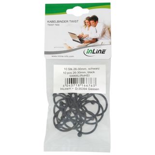 InLine Kabelbinder Twist 26-30mm, schwarz, 10 Stck