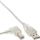 InLine® USB 2.0 Kabel, A an B links abgewinkelt, transparent, 3m