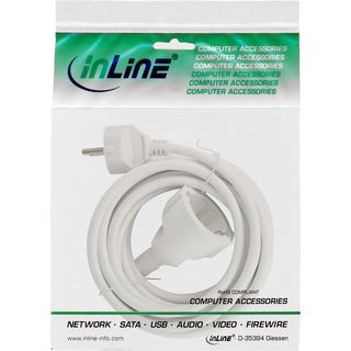 InLine Strom-Verlngerung Schutzkontakt Stecker / Buchse, wei, 2m
