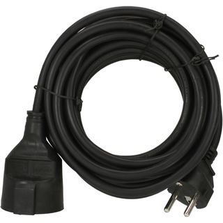 InLine Strom-Verlngerung Schutzkontakt Stecker / Buchse, schwarz, 5m