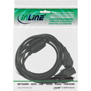 InLine Netz-Y-Kabel, 1x Schutzkontaktstecker zu 3x Kaltgertestecker, 1,8m