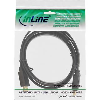 InLine HDMI Flachkabel, HDMI-High Speed mit Ethernet, verg. Kontakte, schwarz, 1,5m