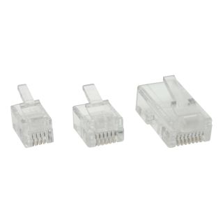 InLine Modularstecker, 8P8C RJ45 zum Crimpen auf Flachkabel (ISDN), 10er Pack