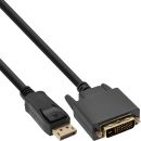 InLine DisplayPort zu DVI Konverter Kabel, schwarz, 3m