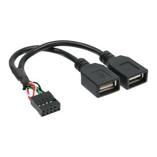 InLine USB 2.0 Adapterkabel, 2x Buchse A auf Pfostenanschluss