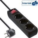 InLine® Steckdosenleiste, 3-fach Schutzkontakt, mit...