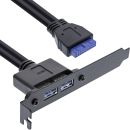 InLine Slotblech USB 3.0, 2x USB Buchse auf intern...