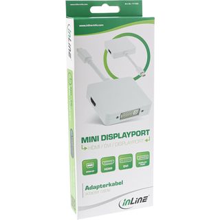 InLine Mini DisplayPort zu HDMI/DVI/DisplayPort Adapterkabel, wei
