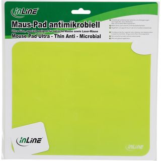 InLine Maus-Pad antimikrobiell, ultradnn, grn (Tendenz gelb), 220x180x0,4mm