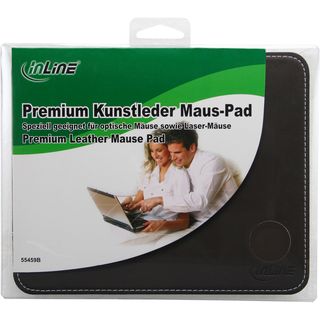 InLine Maus-Pad Premium Kunstleder braun, 220x180x3mm