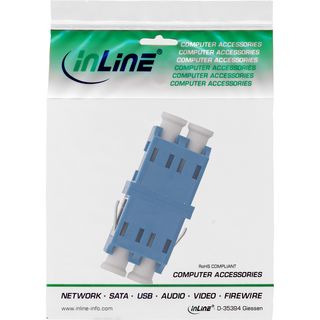 InLine LWL Kupplung, Duplex LC/LC, singlemode, blau, Keramik-Hlse