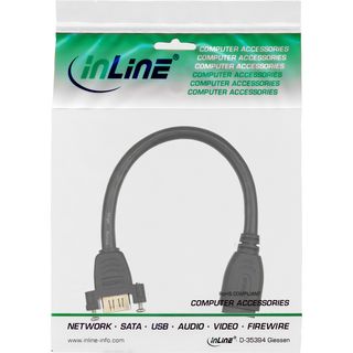 InLine HDMI Adapterkabel zum Einbau, HDMI A Buchse/Buchse, vergoldete Kontakte, 4K2K, 0,2m