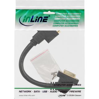 InLine DVI-I Adapterkabel, 24+5 DVI Buchse auf Buchse, zum Einbau, vergoldete Kontakte, 0,2m