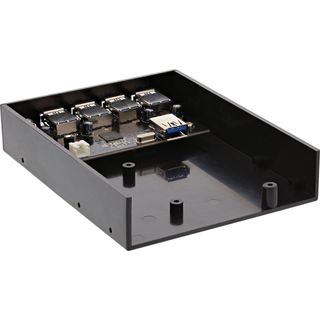 InLine USB 3.0 Hub, 4-fach fr den 8,89cm (3,5) Schacht, schwarz