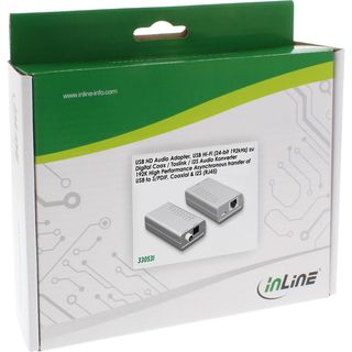 InLine USB HD Audio Adapter, USB Hi-Fi (24-bit 192kHz) zu Digital Coax / Toslink / I2S Audio Konverter