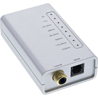 InLine USB HD Audio Adapter, USB Hi-Fi (24-bit 192kHz) zu Digital Coax / Toslink / I2S Audio Konverter
