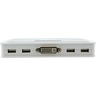 InLine KVM Switch, 4-fach, DVI-D, USB, mit Audio, integr. Kabel