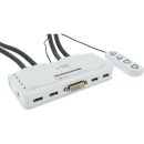 InLine KVM Switch, 4-fach, DVI-D, USB, mit Audio, integr....