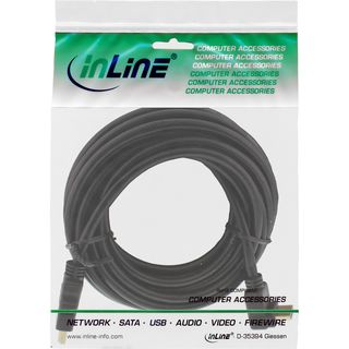 InLine HDMI Kabel, gewinkelt, HDMI-High Speed mit Ethernet, Stecker / Stecker, verg. Kontakte, schwarz, 5m