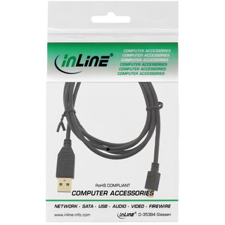 InLine Micro-USB 2.0 Kabel, USB-A Stecker an Micro-B Stecker, vergoldete Kontakte, 1,5m