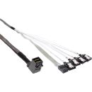 InLine Mini SAS HD Kabel, SFF-8643 gewinkelt zu 4x SATA +...