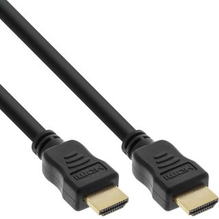 InLine HDMI Kabel, HDMI-High Speed mit Ethernet, Premium, Stecker / Stecker, schwarz / gold, 3m
