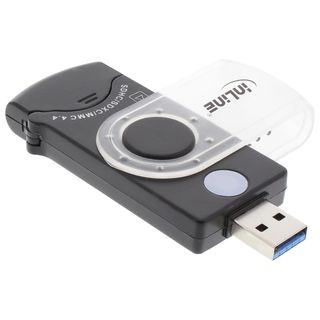 InLine USB 3.0 Mobile Card Reader mit 2 Laufwerken, fr SD, SDHC, SDXC, microSD