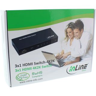 InLine HDMI Switch / Umschalter, 3 Eingnge auf 1 Ausgang, 4K2K, 3D, HD Audio