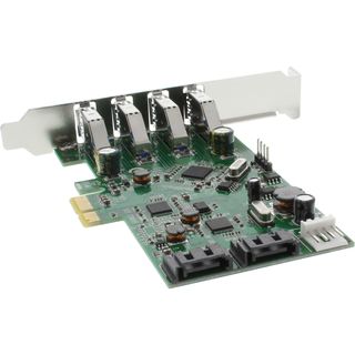 InLine Schnittstellenkarte, 4x USB 3.0 + 2x SATA 6Gb/s, PCIe, inkl. Low-Profile Slotblech