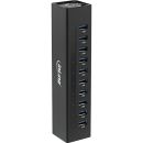 InLine® USB 3.0 Hub, 10 Port, Aluminiumgehäuse,...