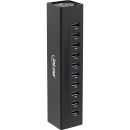 InLine USB 3.0 Hub, 10 Port, Aluminiumgehuse, schwarz,...