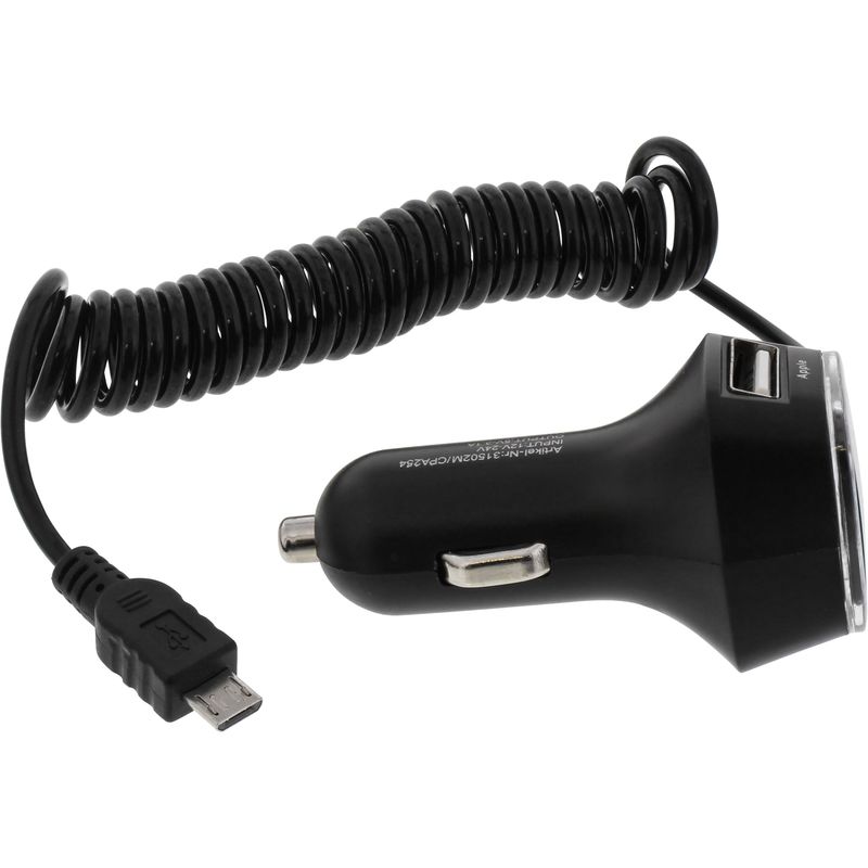 InLine USB KFZ Ladegerät Stromadapter, 12/24VDC zu 5V / 3.1A , 2x USB
