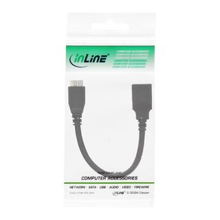 InLine Micro-USB 3.0 OTG Adapterkabel, Micro-B Stecker an USB A Buchse, 0,15m