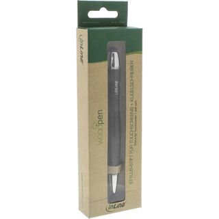 InLine woodpen, Stylus-Stift fr Touchscreens + Kugelschreiber, Walnuss/Metall