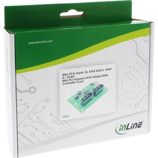 InLine Mini-PCIe 2.0 Karte, 2x SATA 6Gb/s, RAID 0,1,SPAN