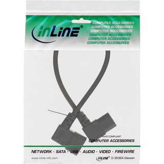 InLine Netzkabel Kaltgerteverlngerung, C13 auf C14, 90 abgewinkelt, 0,4m