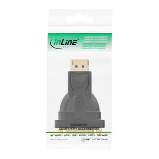 InLine DisplayPort Adapter, DisplayPort Stecker auf DVI-D 24+1 Buchse, schwarz