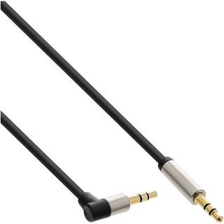 InLine Slim Audio Kabel Klinke 3,5mm ST/ST, gewinkelt, Stereo, 0,5m