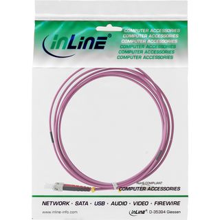 InLine LWL Duplex Kabel, LC/ST, 50/125m, OM4, 0,5m