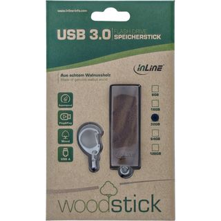 InLine woodstick USB 3.0 Speicherstick, Walnuss Holz, 32GB