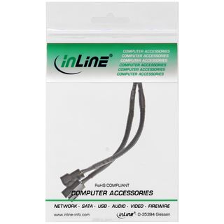 InLine Y-Kabel fr Lfter PWM, 4pol Molex  1 Stecker / 2 Buchse, 0,15m