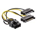 InLine Stromadapter intern, 2x SATA zu 8pol fr PCIe...